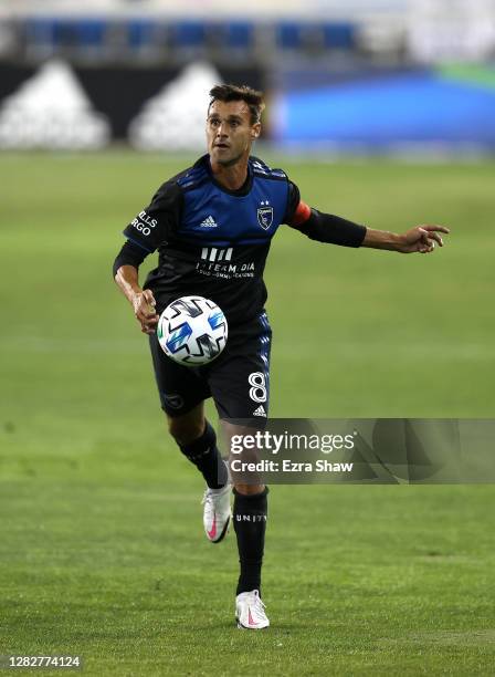 Chris Wondolowski of San Jose Earthquakes controls the ball during their game against the Real Salt Lake at Earthquakes Stadium on October 28, 2020...