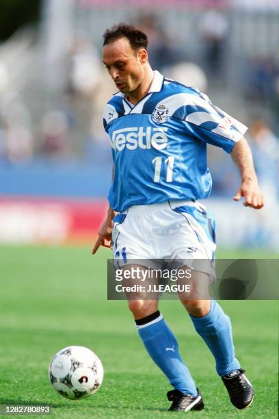 Salvatore Schillaci of Jubilo Iwata in action during the J.League first stage match between Jubilo Iwata and Cerezo Osaka at the Jubilo Iwata Stadium...