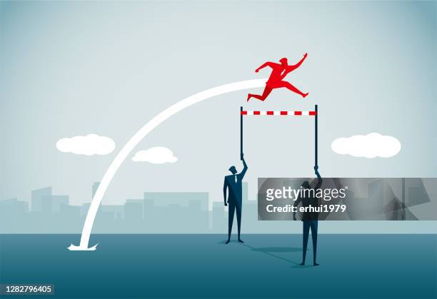 jumping - sprinter positions stock illustrations