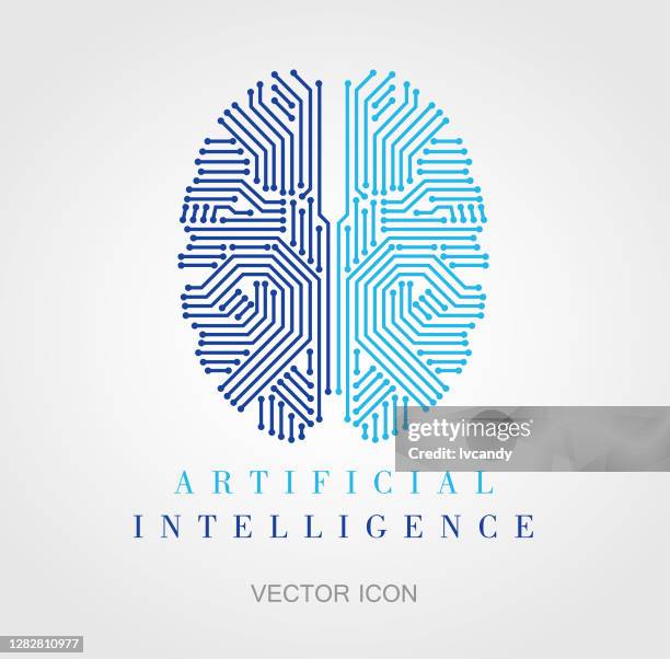 ilustraciones, imágenes clip art, dibujos animados e iconos de stock de símbolo de inteligencia artificial - computer chip
