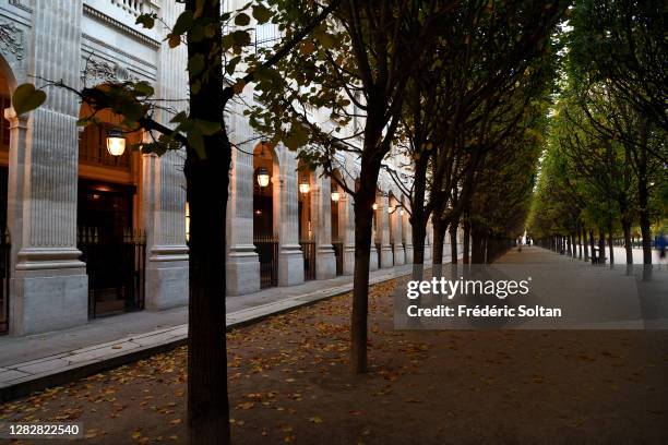 The gardens of the Palais Royal in Paris on October 28, 2020 in Paris, France.