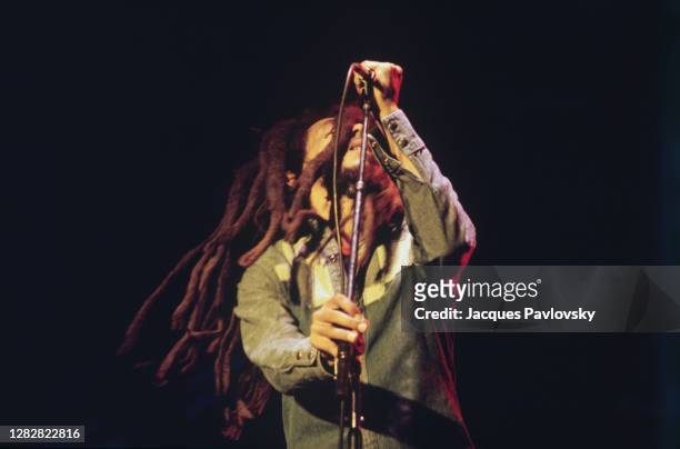 Jamaican reggae singer Bob Marley gives the last concert of his French tour at Le Bourget. The event was the biggest concert France has ever seen.