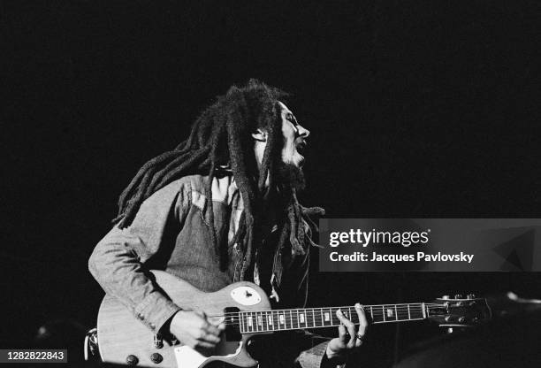 Jamaican reggae singer Bob Marley gives the last concert of his French tour at Le Bourget. The event was the biggest concert France has ever seen.
