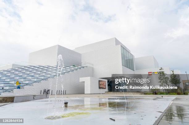 An outside view of the LEGO House building on September 25, 2020 in Billund, Denmark.