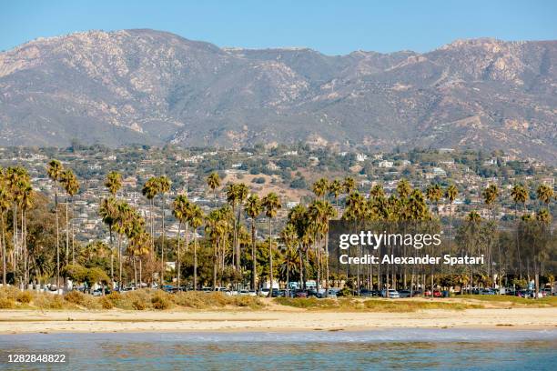 santa barbara beach and skyline, california, usa - main road stock pictures, royalty-free photos & images
