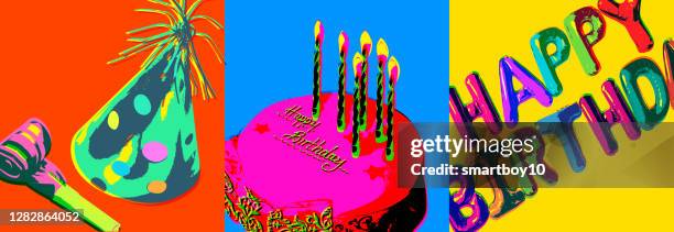 birthday icons - party popper illustration stock illustrations