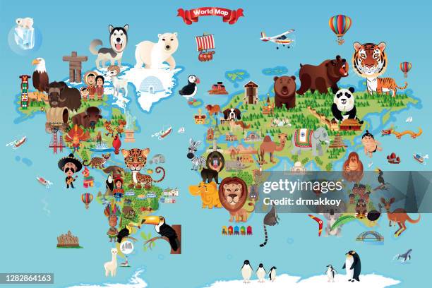 cute world map - china map stock illustrations