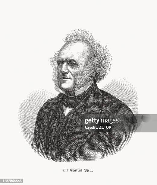 sir charles lyell (1797-1875), britlish geologists, wood engraving, published in 1893 - geologist stock illustrations