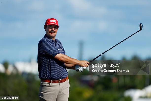 Johnson Wagner of the United States plays his shot from the tenth tee during the first round of the Bermuda Championship at Port Royal Golf Course on...