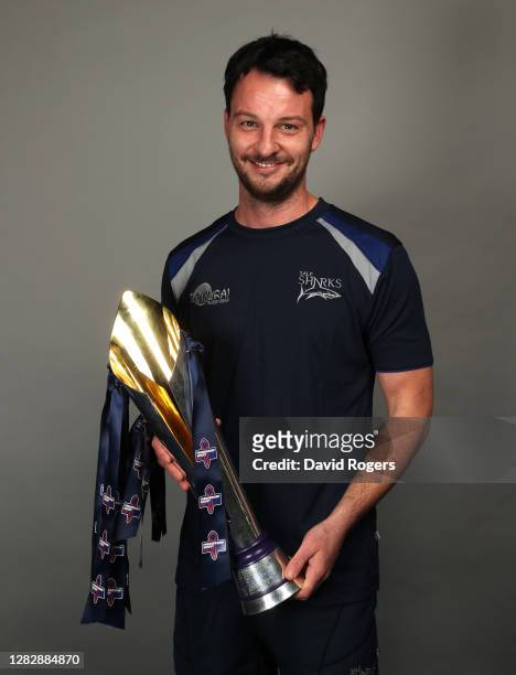 Sam Diamond, communication manager of Sale Sharks poses for a portrait at their Carrington Training Ground on October 01, 2020 in Manchester, England.