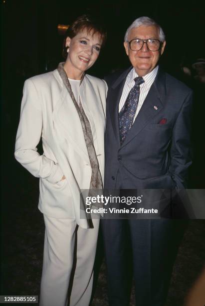 British actress and singer Julie Andrews and American film director Robert Wise attend the 17th Women In Film Crystal Awards Luncheon, held at the...