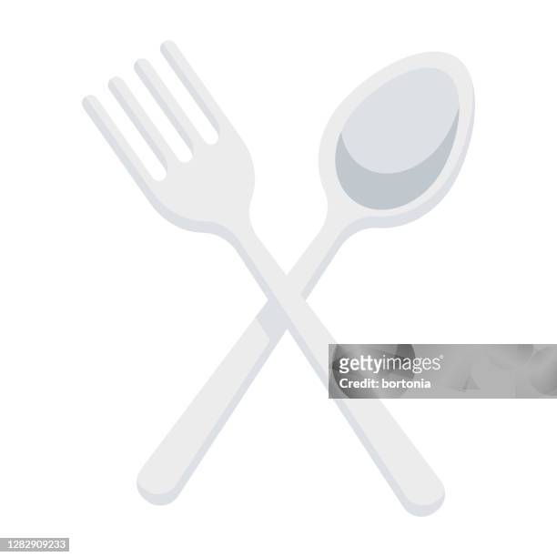 plastic cutlery icon on transparent background - plastic cutlery stock illustrations