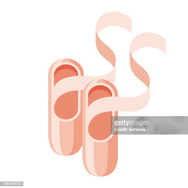 ballet slippers icon on transparent background - pointe stock illustrations