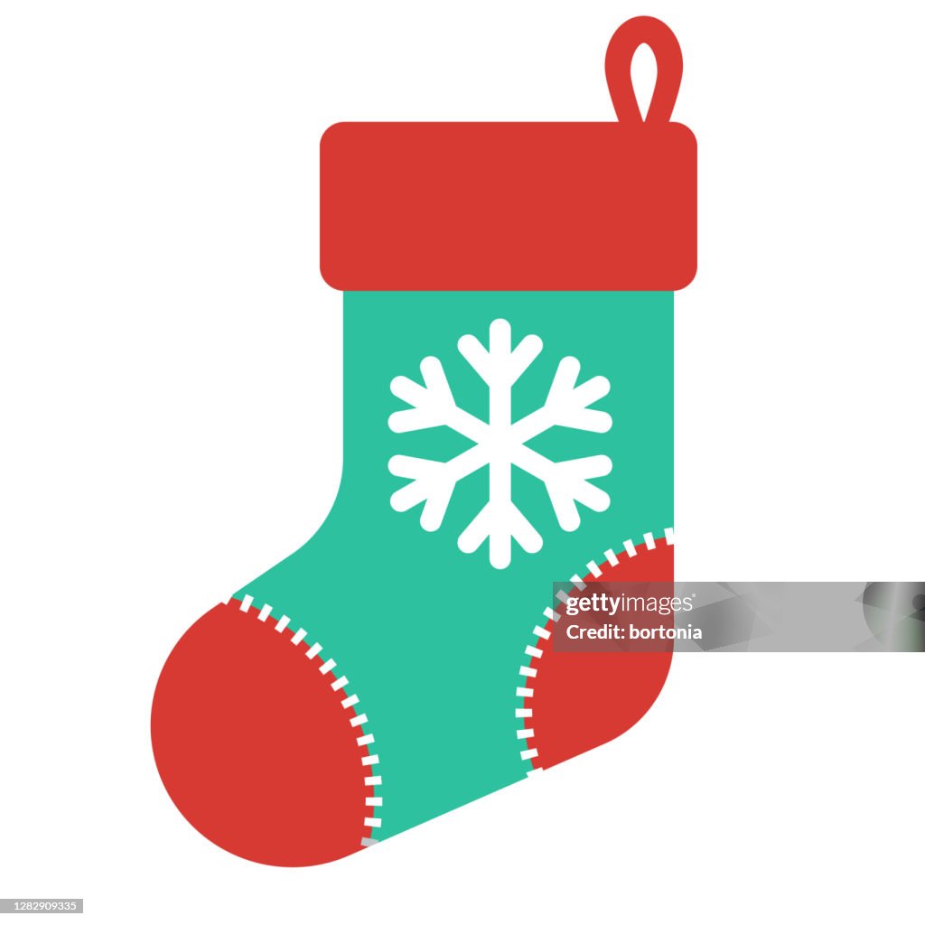 Christmas Stocking Icon on Transparent Background