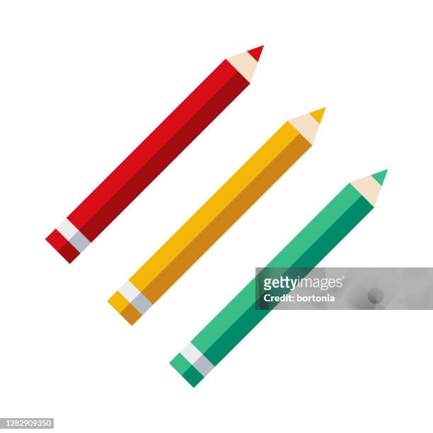 illustrazioni stock, clip art, cartoni animati e icone di tendenza di icona matite colorate su sfondo trasparente - matite colorate