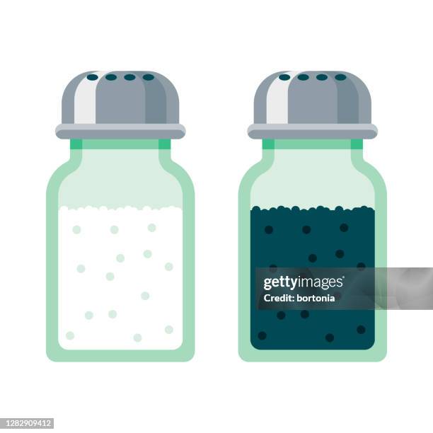 seasoning icon on transparent background - salt shaker stock illustrations