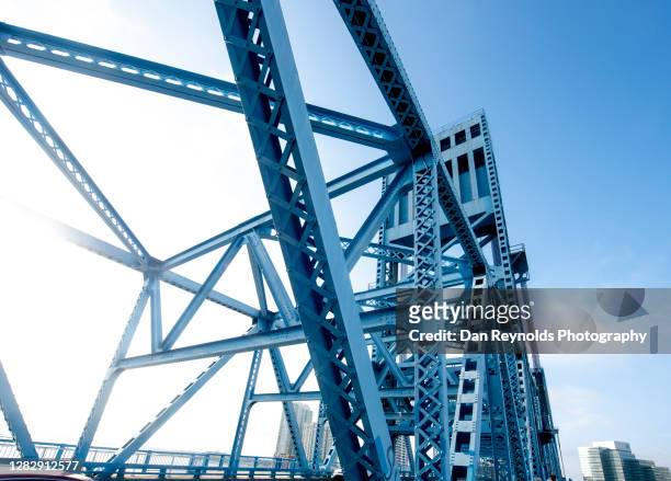 architectural detail of urban bridge - truss bridge stock pictures, royalty-free photos & images