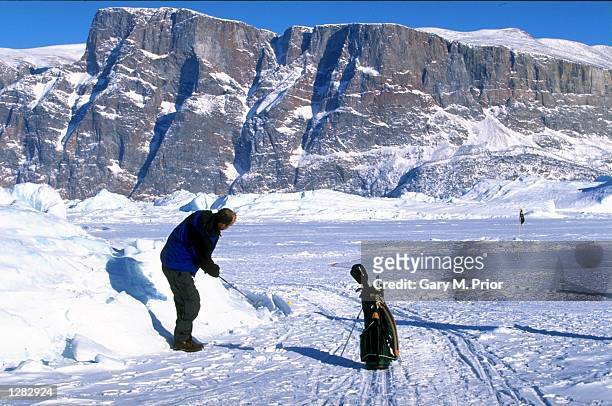 General view of the action at the World Ice Golf Championships in Uummannaq, Greenland. \ Mandatory Credit: Gary M Prior/Allsport