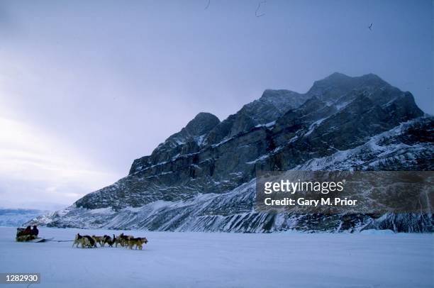 Dogsledding in Uummannaq, Greenland. \ Mandatory Credit: Gary M Prior/Allsport
