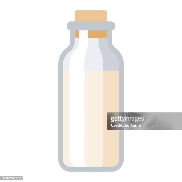 milk icon on transparent background - milk bottle stock illustrations