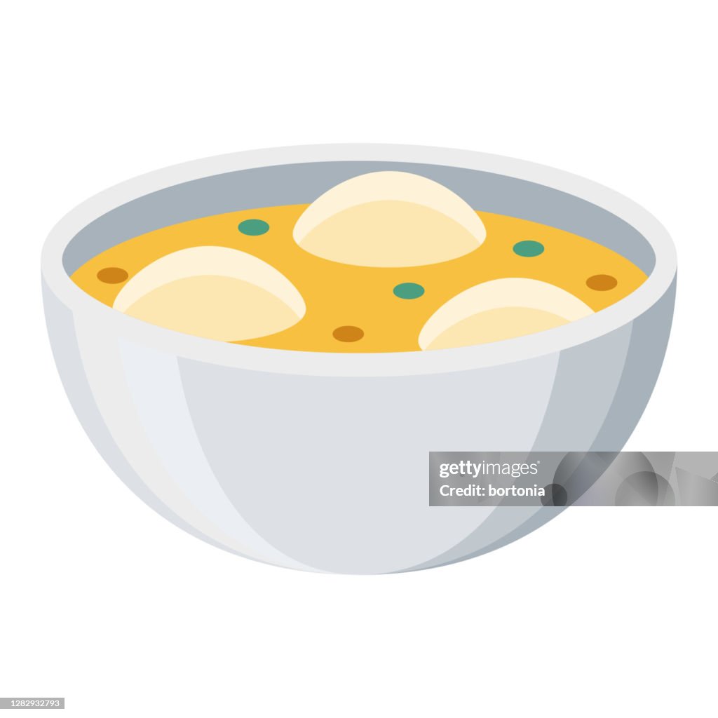 Icono de sopa de bola Matzo sobre fondo transparente