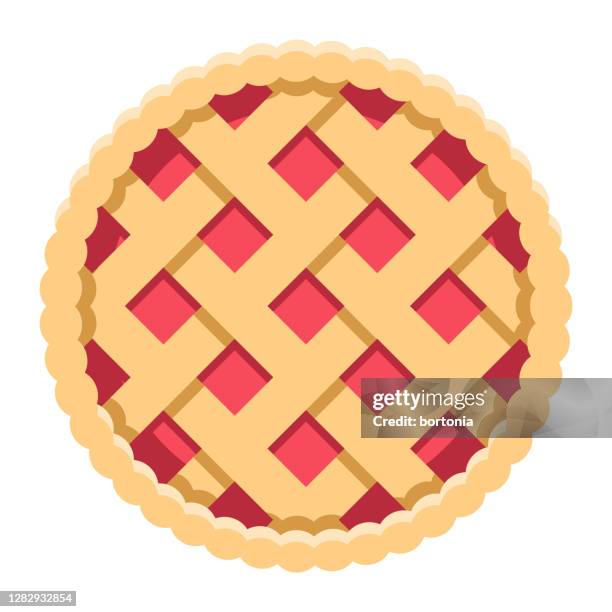 pie icon on transparent background - pastry lattice stock illustrations