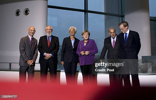 World Trade Organization General director Pascal Lamy, International Labour Organization general director Juan Somavia, International Monetary Fund...