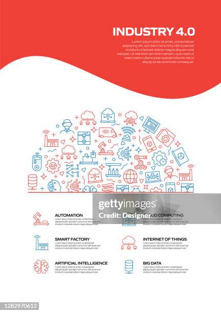 industry 4.0 related pattern design - computer aided manufacturing stock illustrations