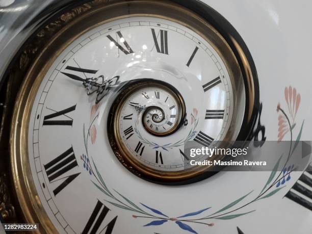 endless time spiral. - time change stock pictures, royalty-free photos & images