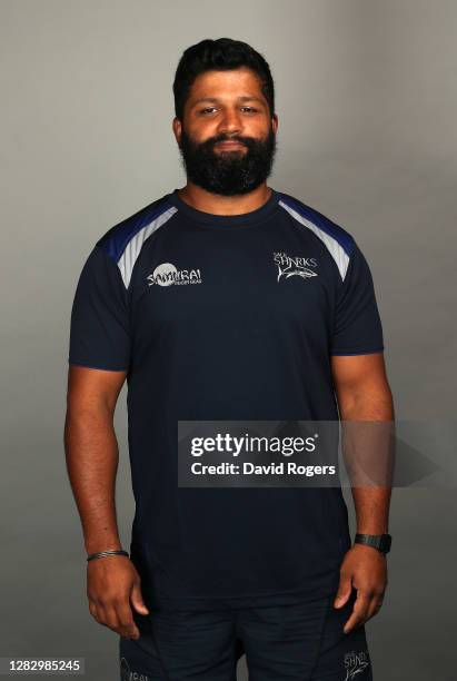 Navdeep Sandhu, physiotherapist of Sale Sharks poses for a portrait at their Carrington Training Ground on October 01, 2020 in Manchester, England.