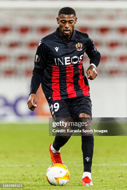 Jeff Reine-Adelaide of OGC Nice in action during the UEFA Europa League Group C stage match between OGC Nice and Hapoel Be'er Sheva at Allianz...