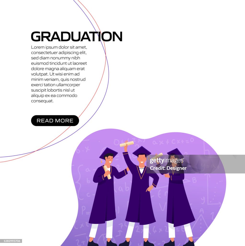 Graduation Promotion Graphics Graduation Related Vector Illustration For Landing Page Template ...