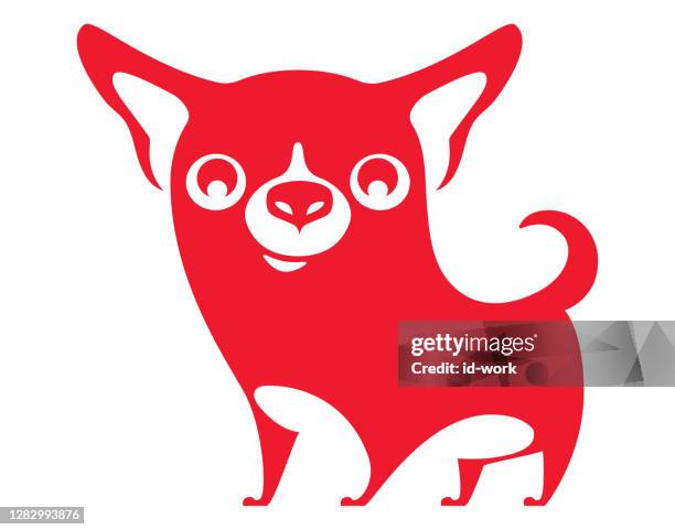 stockillustraties, clipart, cartoons en iconen met grappig chihuahua hondsilhouet - chihuahua dog