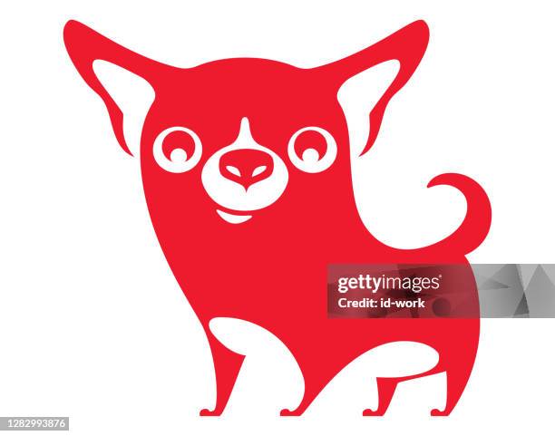 funny chihuahua dog silhouette - chihuahua stock illustrations