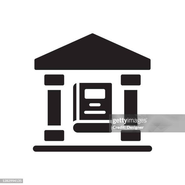 library icon, vector symbol illustration. - child remote learning stock illustrations