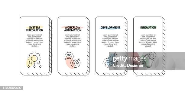 product management related process infographic template. process timeline chart. workflow layout with icons - agile software development stock illustrations