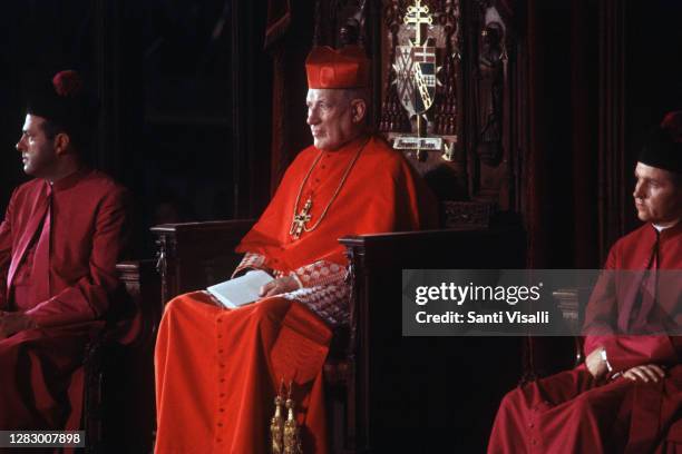 Cardinal Richard Cushing at Robert Kennedy funeral on June 8, 1968 in New York, New York.