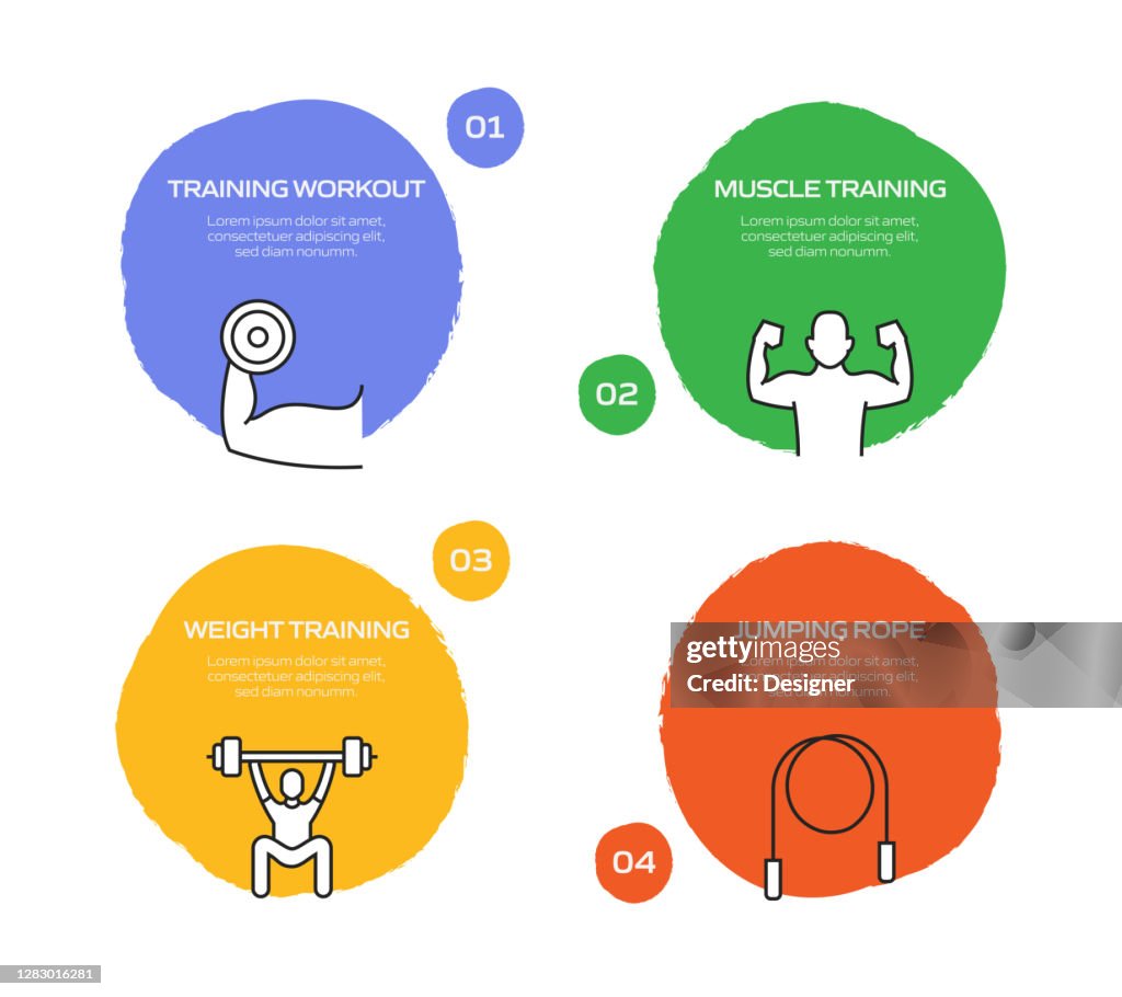 Exercise Progression Visuals Fitness And Workout Related Process Infographic Template Process ...