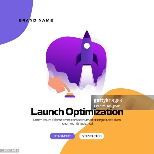 launch optimization concept vector illustration for website banner, advertisement and marketing material, online advertising, business presentation etc. - performance management system stock illustrations