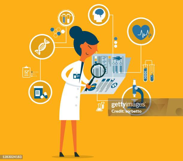clinical record - doctor - medical supplies stock illustrations