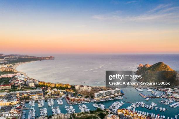 aerial view of harbour in mexico,cabo san lucas,baja california sur,mexico - baja california peninsula stock pictures, royalty-free photos & images