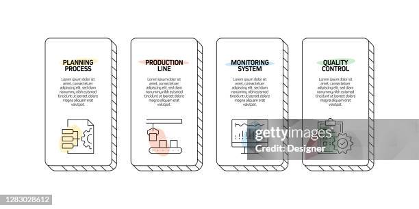 product management related process infographic template. process timeline chart. workflow layout with icons - agile software development stock illustrations