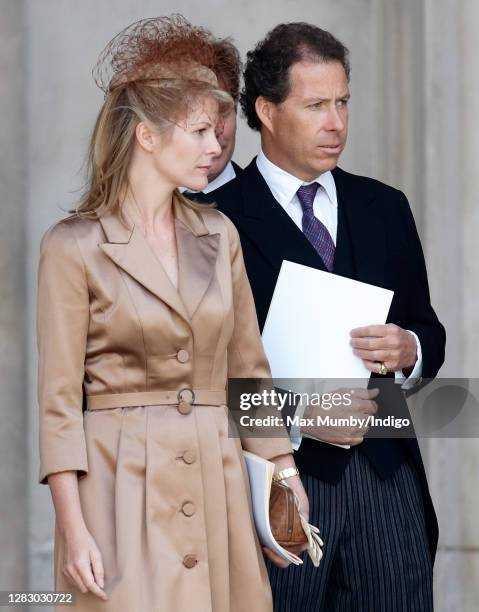 Serena, Viscountess Linley and David, Viscount Linley attend a service of thanksgiving at St Paul's Cathedral to mark Queen Elizabeth II's 80th...