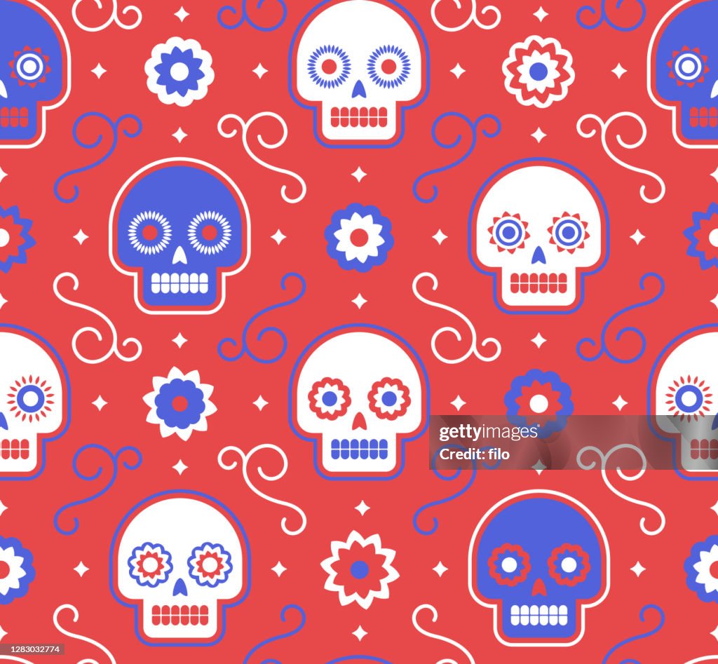 Seamless Day of the Dead Background Pattern