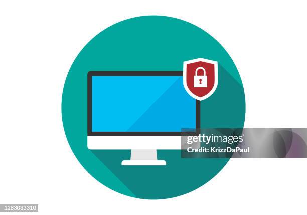 Computer Protection Cartoon Protect Computer Cartoon Stock-Fotos und Bilder - Getty Images