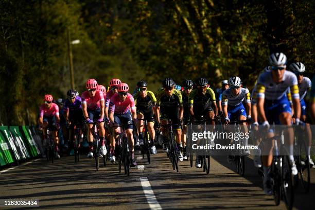 Hugh Carthy of The United Kingdom and Team EF Pro Cycling / Logan Owen of The United States and Team EF Pro Cycling / Julius Van Den Berg of The...