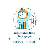 Adjustable-rate mortgage concept icon