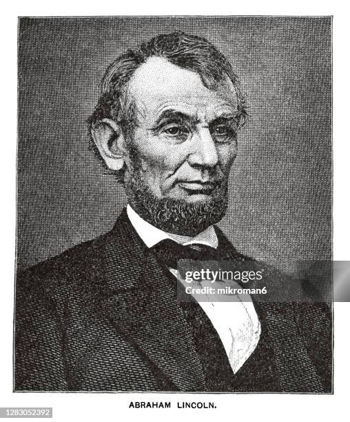 portrait of abraham lincoln, the 16th president of the united states. - emancipation proclamation stock pictures, royalty-free photos & images