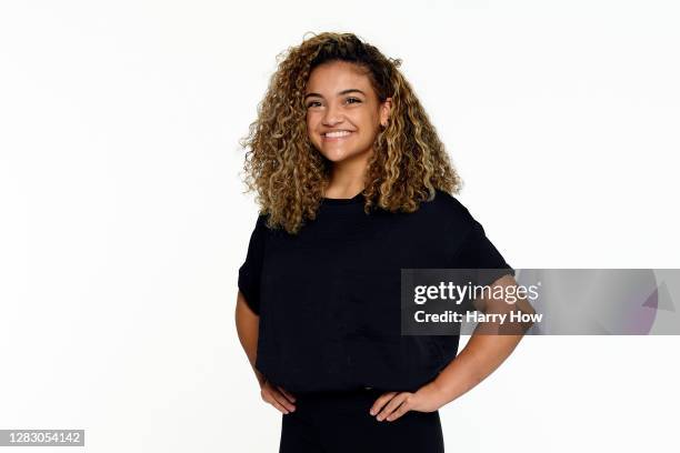 Gymnast Laurie Hernandez poses for a portrait on October 27, 2020 in Los Angeles, California. Hernandez competed as a member of the U.S. Women's...