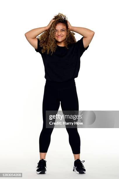 Gymnast Laurie Hernandez poses for a portrait on October 27, 2020 in Los Angeles, California. Hernandez competed as a member of the U.S. Women's...